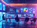 Optimized Product Architecture and Collaborative Data Analytics Dashboard in Futuristic Conference Room