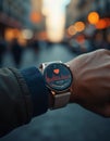 Optimizing the Pulse - Smartwatch showing heart rate Royalty Free Stock Photo