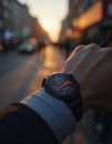 Optimizing the Pulse - Smartwatch showing heart rate Royalty Free Stock Photo