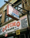 Optimo Cigars vintage sign in Ridgewood, Queens, New York Royalty Free Stock Photo
