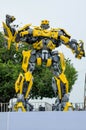 Optimus Prime and Bumblebee Transformers exhibition at Esplanade Penang, Malaysia Royalty Free Stock Photo