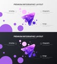 3 option arrow marketing analytics vector template. Business design layout set. Triangle organic statistics infographic bundle.