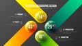 4 option business infographic presentation vector 3D colorful balls illustration.