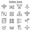 Option icon set in thin line style Royalty Free Stock Photo