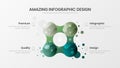 4 option marketing analytics vector illustration design layout template. Amazing fresh organic statistics infographic report.