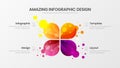 4 option marketing analytics vector illustration template. Business data design layout. Colorful organic statistics infographic. Royalty Free Stock Photo