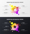 5 option marketing analytics vector illustration template set. Business data design layout. Organic statistics infographic bundle. Royalty Free Stock Photo