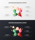 5 option marketing analytics vector illustration template set. Organic business statistics infographic design layout bundle. Royalty Free Stock Photo