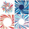 Options abstract backgrounds. Colored line-ribbons form a circle