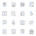 Options line icons collection. Call, Put, Strike, Premium, Expiration, Intrinsic, Extrinsic vector and linear