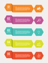 5 options steps planning infographic in flat style