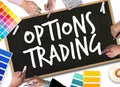 OPTIONS TRADING investment in option trade of trader Business co Royalty Free Stock Photo