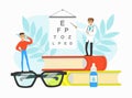 Optometrist Checking Patient Eyesight with Test Chart in Office, Doctor Doing Medical Examination of Man, Medical Royalty Free Stock Photo