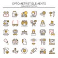 Optometrist Elements , Thin Line Royalty Free Stock Photo