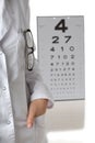 Optometrist with eye chart Royalty Free Stock Photo