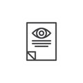 Optometrist paper document outline icon