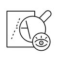 Optometry blurry vision, fitting lenses. Line icon concept