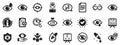 Optometry, Eye doctor icons. Medical laser eye surgery, glasses and eyedropper. Vector