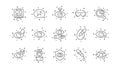 Optometry, Eye doctor line icons. Medical laser eye surgery, glasses and eyedropper. Linear set. Vector