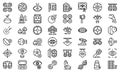 Optometry icons set, outline style