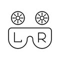 Optometry lens case. Line icon concept