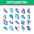 Optometry Medical Aid Isometric Icons Set Vector Royalty Free Stock Photo