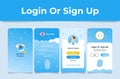 Optometry online service login or sign up vertical smartphone screen user interface set vector