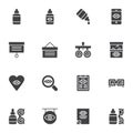 Optometry, ophthalmology vector icons set