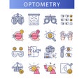 Optometry visual acuity tables. Line icon concept