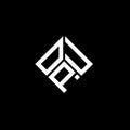 OPU letter logo design on black background. OPU creative initials letter logo concept. OPU letter design Royalty Free Stock Photo