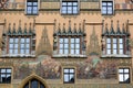 Part of historic Town Hall with beautiful paintings, Ulm, on Romantic Road in South Germany Royalty Free Stock Photo