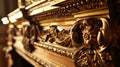 The opulence of the podium is further enhanced by the intricate handcarved details and gilded accents transporting