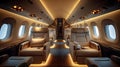 Opulent Air Travel: First-Class Comfort and Style. Concept Luxury Airlines, Exclusive Lounges, Fine
