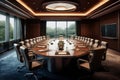 Opulent boardroom, providing a sophisticated and exclusive environment for high-end business discussions. Generative AI