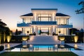 Highly luxury house outer exterior view depicting real estate Royalty Free Stock Photo