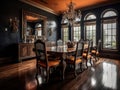 Opulent Dining Room with Antique Decor. Generative AI