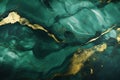 Opulent Elegance - Luxury Wallpaper with Green Marble and Gold. Generative by Ai