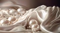 Opulent elegance, silk and foil pearl background