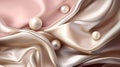 Opulent elegance, silk and foil pearl background