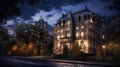 opulent evening mansion building Royalty Free Stock Photo