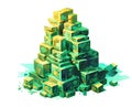 Opulent Extravagance: Aesthetic Money Heaps in Green and Gold