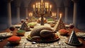 Extravagant Feast of Wealth and Indulgence Royalty Free Stock Photo
