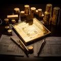 Opulent Gold Bars and Practical Business Goals Sheet