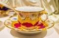 Opulent gold decorated tea cup masterwork Meissen porcelain Germany