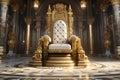 Luxurious gold pattern on a royal throne conveying