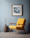 Opulent Golden Armchair Paired with Timeless Photo Frame: An Exclusive Decor Must-Have!
