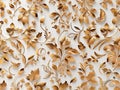 Opulent Golden Floral Seamless Design on White Canvas