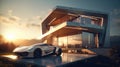 Opulent Home Flaunts Dazzling Supercars on Showstopping Grounds Royalty Free Stock Photo