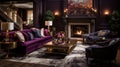 An opulent living room with plush furniture and high-end decor.