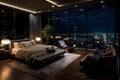 Opulent Luxury penthouse bedroom. Generate Ai